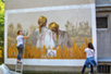 Mural painting in Ruma (Photo: ”Borkovac” Art Colony)